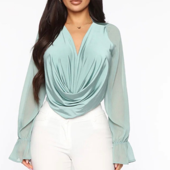 Cream Bodysuit/ blouse (NWT) - Picture 1 of 3